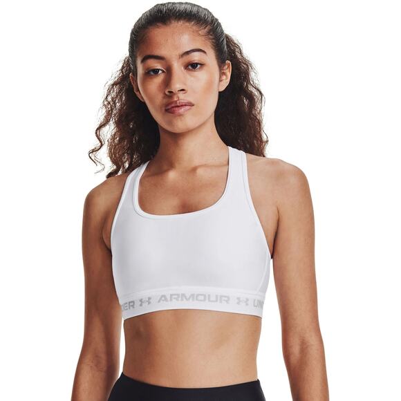 Under Armour Womens 2X White Crossback Mid Sports Bra Yoga Workout Active O2-11 - Picture 1 of 9